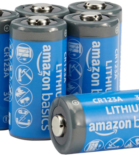 6-Pack CR123A Lithium Batteries, 3 Volt, 10-Year Shelf Life