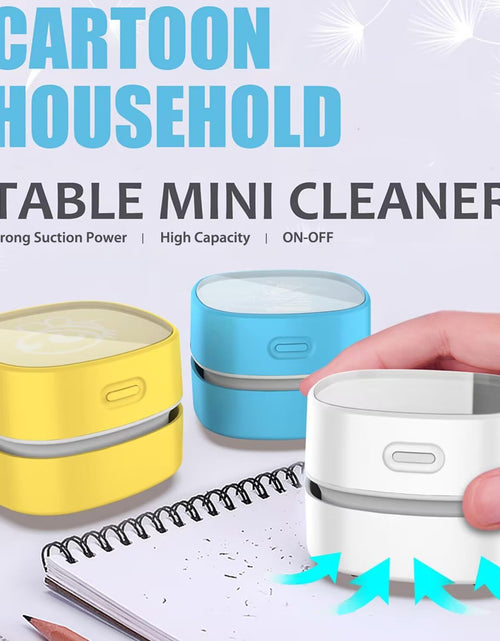 Load image into Gallery viewer, Desktop Vacuum Cleaner, Mini Table Dust Sweeper Energy Saving,High Endurance up to 90 Mins,Cordless&amp;360º Rotatable Design for Keyboard/Home/School/Office(White)
