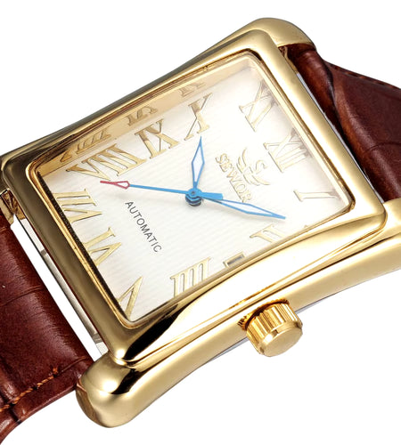 SEWOR Luxury Men Watches Fashion Rectangle Watches Men Gold Automatic Mechanical Watches Men Man Watches Relogio Masculino